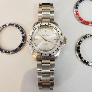 Jean Marc Stainless Steel Watch Set 4 Face Bezels